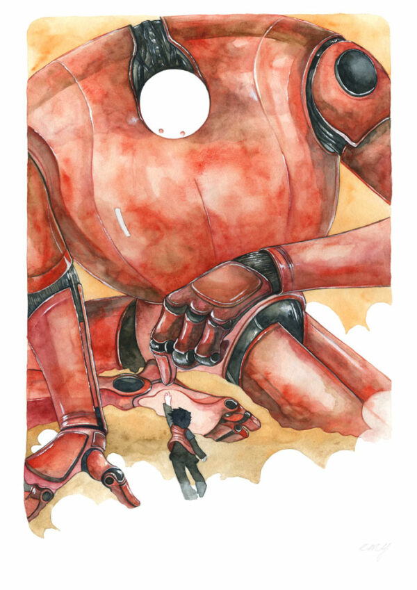 Moonbot #1, Red, print